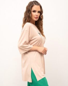 Фото вещи ISSA Plus Футболка (13978_beige) Женское, цвет - Бежевый, материал - Вискоза