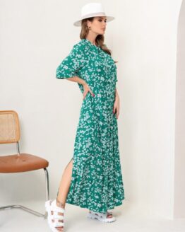 Фото вещи ISSA Plus Платье макси (14073_green) Женское, цвет - Зелёный, материал - Хлопок