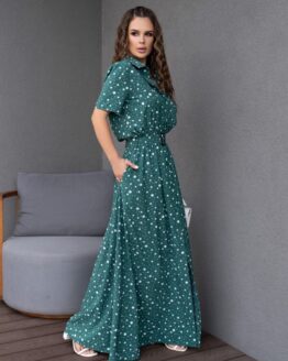 Фото вещи ISSA Plus Платье макси (14086_green) Женское, цвет - Зелёный, материал - Полиэстер