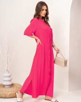 Фото вещи ISSA Plus Платье макси (14072_crimson) Женское, цвет - Малиновый, материал - Хлопок