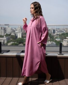 Фото вещи ISSA Plus Платье миди (14099_pink) Женское, цвет - Розовый, материал - Лён