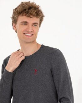 Фото вещи US Polo Джемпер (G081GL0TK.000.1428984.VR081) Мужское цвет - Тёмно-серый меланж материал - Хлопок