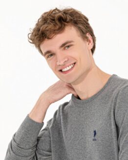 Фото вещи US Polo Джемпер (G081GL0TK.000.1428984.VR086) Мужское цвет - Серый меланж-серебро меланж материал - Хлопок