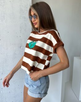 Фото вещи ISSA Plus Футболка (WN20-511_brown) Женское, цвет - Коричневый, материал - Хлопок