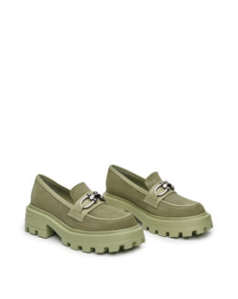 Фото вещи Alex Bell Лоферы (1170106) Женское, цвет - Зелёный, материал - Замша