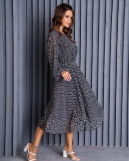 Фото вещи ISSA Plus Платье миди (14137_black) Женское, цвет - Чёрный, материал - Полиэстер