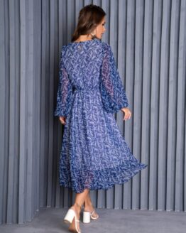 Фото вещи ISSA Plus Платье миди (14135_blue) Женское, цвет - Синий, материал - Полиэстер