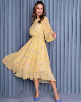 Фото вещи ISSA Plus Платье миди (14133_multicolor) Женское, цвет - Принт, материал - Полиэстер