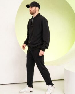 Фото вещи ISSA Plus Спортивный костюм (GN-520_black) Мужское, цвет - Чёрный, материал - Хлопок/полиэстер