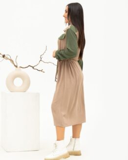 Фото вещи ISSA Plus Платье миди (13701_beige) Женское цвет - Бежевый материал - Полиэстер