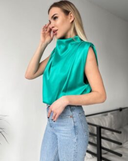 Фото вещи ISSA Plus Блуза (13715A_green) Женское, цвет - Зелёный, материал - Шелк