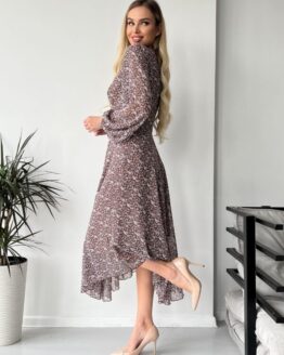 Фото вещи ISSA Plus Платье миди (13770_brown) Женское, цвет - Коричневый, материал - Полиэстер