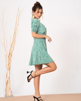 Фото вещи ISSA Plus Платье мини (13877_green) Женское, цвет - Зелёный, материал - Полиэстер