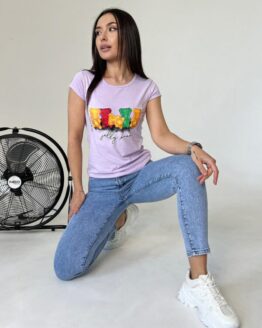 Фото вещи ISSA Plus Футболка (WN20-438_lilac) Женское, цвет - Сиреневый, материал - Хлопок