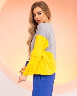 Фото вещи ISSA Plus Свитшот (13717_blueyellow) Женское, цвет - Голубой, материал - Хлопок