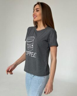 Фото вещи ISSA Plus Футболка (WN20-462_darkgray) Женское, цвет - Серый, материал - Вискоза