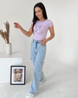 Фото вещи ISSA Plus Футболка (WN20-435_lilac) Женское, цвет - Сиреневый, материал - Хлопок