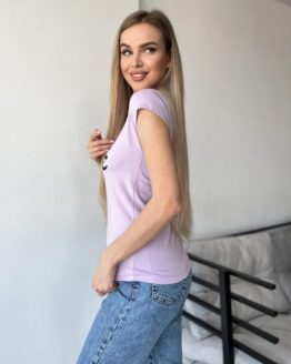 Фото вещи ISSA Plus Футболка (WN20-439_lilac) Женское, цвет - Сиреневый, материал - Хлопок