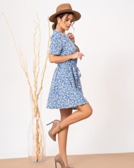 Фото вещи ISSA Plus Платье мини (13872_blue) Женское, цвет - Голубой, материал - Полиэстер