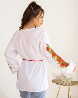 Фото вещи ISSA Plus Вышитая рубашка (WN20-486_white) Женское, цвет - Белый, материал - Хлопок