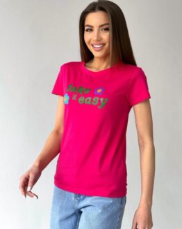 Фото вещи ISSA Plus Футболка (WN20-452_crimson) Женское, цвет - Малиновый, материал - Хлопок/вискоза