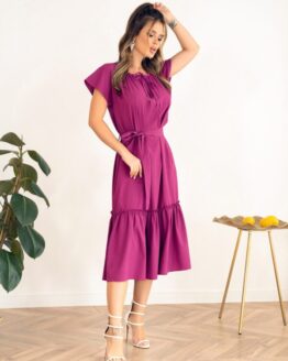 Фото вещи ISSA Plus Платье миди (13955_purple) Женское, цвет - Фиолетовый, материал - Полиэстер