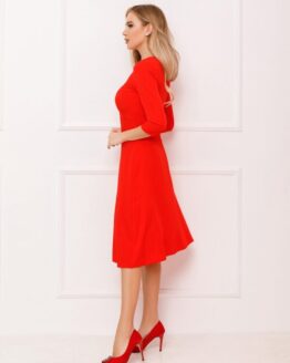 Фото вещи ISSA Plus Платье миди (12859A_red) Женское, цвет - Красный, материал - Полиэстер