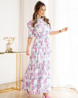 Фото вещи ISSA Plus Платье макси (13977_white) Женское, цвет - Белый, материал - Хлопок