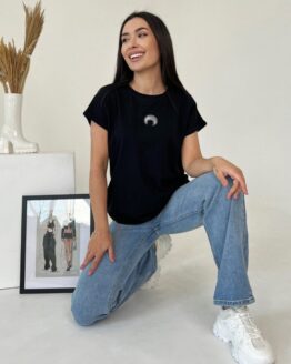 Фото вещи ISSA Plus Футболка (WN20-453_black) Женское, цвет - Чёрный, материал - Хлопок/вискоза