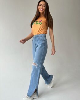 Фото вещи ISSA Plus Расклешенные джинсы (WN20-403_blue) Женское, цвет - Голубой, материал - Хлопок