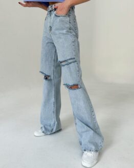 Фото вещи ISSA Plus Расклешенные джинсы (WN20-411_blue) Женское, цвет - Голубой, материал - Хлопок