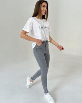 Фото вещи ISSA Plus Скинни джинсы (WN20-409_grey) Женское, цвет - Серый, материал - Хлопок