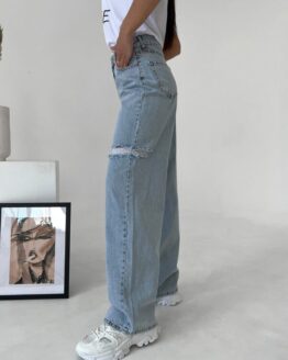 Фото вещи ISSA Plus Широкие джинсы (WN20-404_blue) Женское, цвет - Голубой, материал - Хлопок