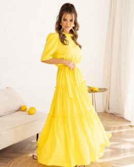 Фото вещи ISSA Plus Платье макси (13974_yellow) Женское, цвет - Жёлтый, материал - Полиэстер