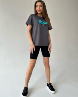 Фото вещи ISSA Plus Футболка (WN20-451_darkgray) Женское, цвет - Серый, материал - Хлопок/вискоза