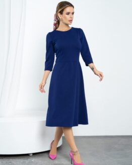 Фото вещи ISSA Plus Платье миди (14196_blue) Женское, цвет - Синий, материал - Хлопок