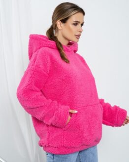 Фото вещи ISSA Plus Худи (14202_raspberry) Женское, цвет - Малиновый, материал - Искусственный мех