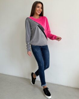 Фото вещи ISSA Plus Свитшот (13665_grayraspberry) Женское, цвет - Серый, материал - Велюр