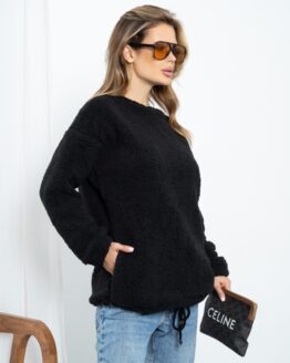 Фото вещи ISSA Plus Свитшот (14203_black) Женское, цвет - Чёрный, материал - Искусственный мех