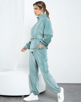 Фото вещи ISSA Plus Спортивный костюм (14211_olive) Женское, цвет - Оливковый, материал - Велюр