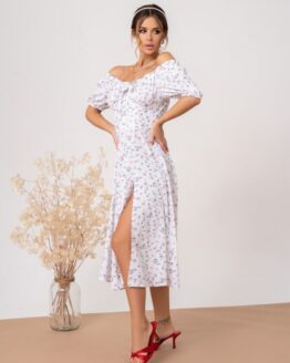 Фото вещи ISSA Plus Платье миди (SA-413_white) Женское, цвет - Белый, материал - Полиэстер