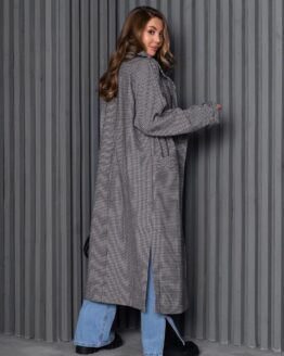 Фото вещи ISSA Plus Пальто (14249_multicolor) Женское цвет - Белый/чёрный материал - Шерсть