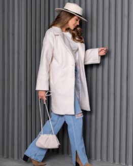 Фото вещи ISSA Plus Пальто (14270_lactic) Женское цвет - Молочный материал - Полиэстер/эластан