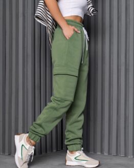 Фото вещи ISSA Plus Джоггеры (13565_olive) Женское цвет - Оливковый материал - Хлопок