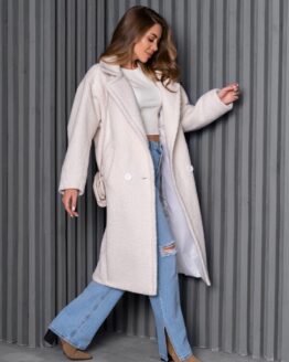 Фото вещи ISSA Plus Пальто (14271_lactic) Женское цвет - Молочный материал - Полиэстер/эластан