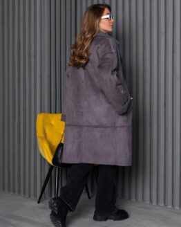 Фото вещи ISSA Plus Дубленка (14263_gray) Женское цвет - Серый материал - Искусственная замша