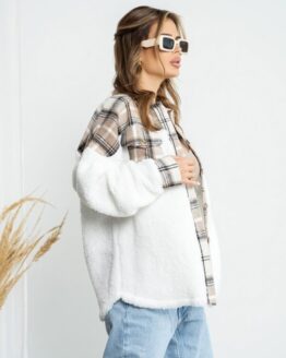 Фото вещи ISSA Plus Куртка-рубашка (SA-493_beige) Женское, цвет - Бежевый, материал - Искусственный мех