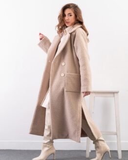 Фото вещи ISSA Plus Пальто (14280_beige) Женское цвет - Бежевый материал - Полиэстер/эластан