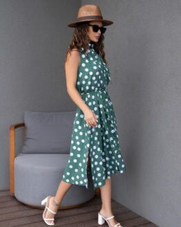 Фото вещи ISSA Plus Платье миди (12551_green) Женское, цвет - Зелёный, материал - Полиэстер