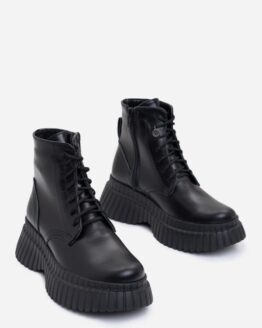 Фото вещи ISSA Plus Ботинки (OB2-368_black) Женское, цвет - Чёрный, материал - Кожа